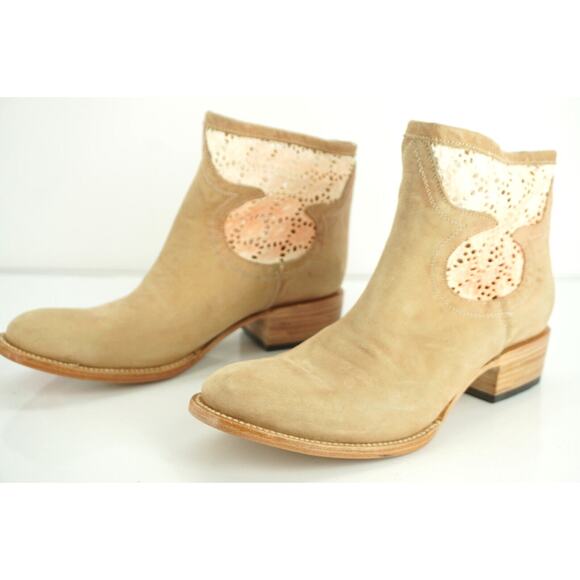 Freebird by Steven 'Cabcro' Lace Canvas Suede Ankle Cowboy Boot Size 10 New $300 - Picture 3 of 12